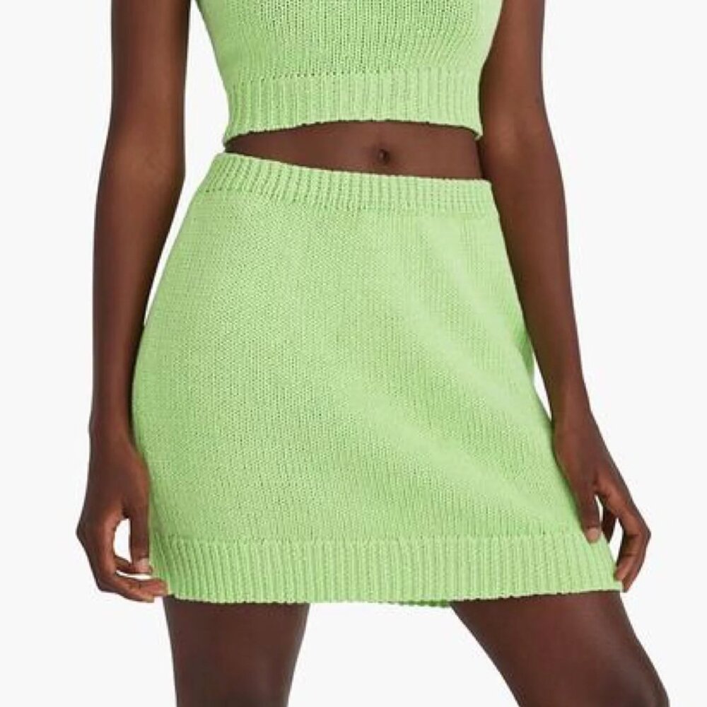 Paloma Mini Skirt Wool Kadabra Cotton Knit Green, size small